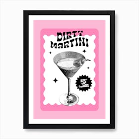 Vintage Dirty Martini Disco Ball Collage Art Print