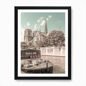 Paris Cathedral Notre-Dame Urban Vintage Style Poster