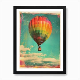 Hot Air Balloon Retro Photo Inspired 2 Art Print