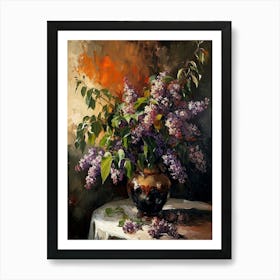 Baroque Floral Still Life Lilac 1 Art Print