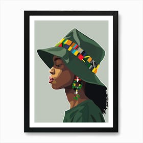 African Woman In Hat 10 Art Print