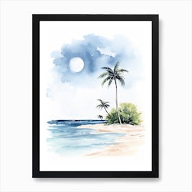 Watercolour Of Tulum Beach   Quintana Roo Mexico 0 Art Print