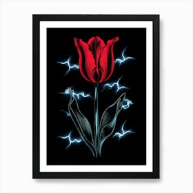 Lightning Tulip Art Print