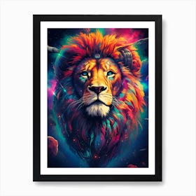 Galaxy Lion Art Print