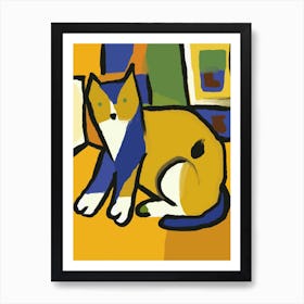 Cute Cat Sitting Art Print