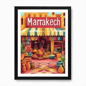 Aihrgdesign A 1970s Inspired Travel Poster For Marrakech 2 Art Print