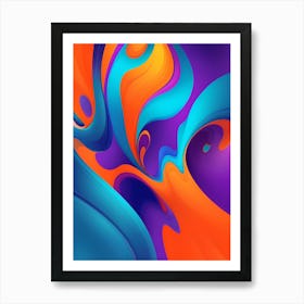 Abstract Colorful Waves Vertical Composition 46 Art Print