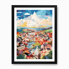 Edinburgh, United Kingdom, Geometric Illustration 4 Art Print