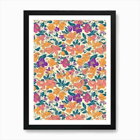 Flower Luxe London Fabrics Floral Pattern 5 Art Print