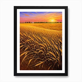Sunset In The Wheat Field By Jim Wilson Art Print