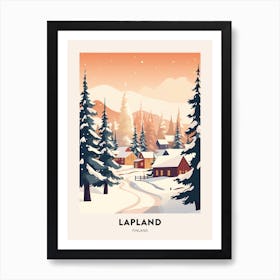 Vintage Winter Travel Poster Lapland Finland 4 Art Print