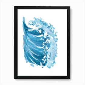 Watercolor Of A Blue Wave Art Print