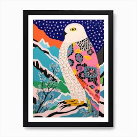 Maximalist Animal Painting Snowy Owl 3 Art Print