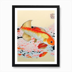 Soragoi Koi Fish 1, Ukiyo E Style Japanese Art Print