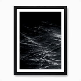 Dark And Abstract Minimalist Water Waves Ocean Lake Art Print