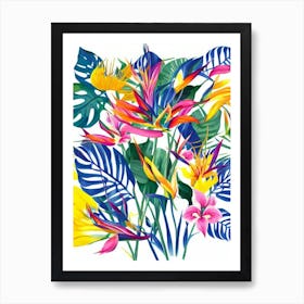 Bird Of Paradise 2 Modern Colourful Flower Art Print