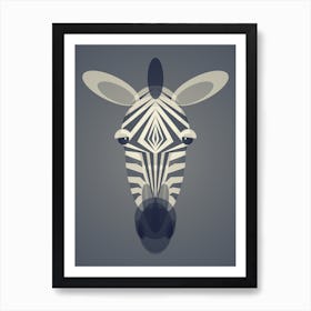 Mid Century Geometric Zebra Art Print