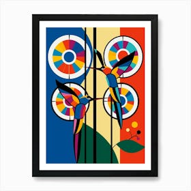 Hummingbirds Abstract Pop Art 1 Art Print