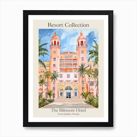 Poster Of The Biltmore Hotel   Coral Gables, Florida   Resort Collection Storybook Illustration 2 Art Print