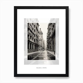 Poster Of Bilbao, Spain, Black And White Old Photo 1 Art Print