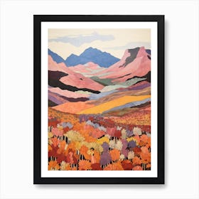 Mount Bierstadt United States 2 Colourful Mountain Illustration Art Print