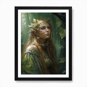 A charming fairy in the forest. 20 Art Print