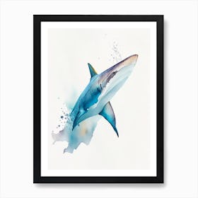 Shortfin Mako Shark Watercolour Art Print