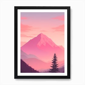 Misty Mountains Vertical Background In Pink Tone 32 Art Print