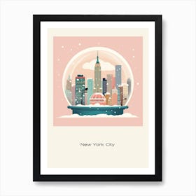 New York City Usa 1 Snowglobe Poster Art Print