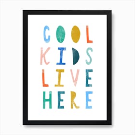 Cool Kids Quote Brights White kids art print