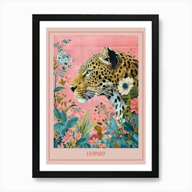 Floral Animal Painting Leopard 3 Poster Art Print