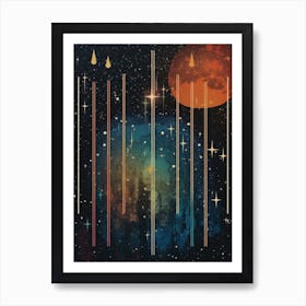Artistic Solar Sistem Vintage Celestial 4 Art Print