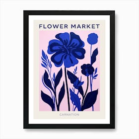 Blue Flower Market Poster Carnation 3 Art Print