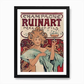 Champagne Ruinart Père Et Fils Poster, Alphonse Mucha Art Print