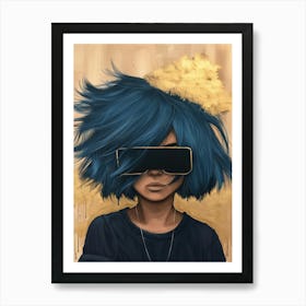 Blue Haired Girl 6 Art Print