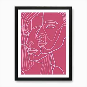 Line Art Intricate Simplicity In Pink 1 Art Print