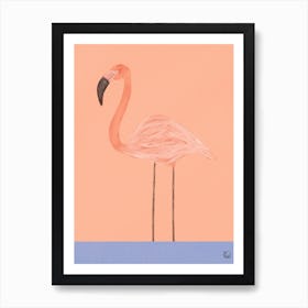 Flamingo With Orange Art Print