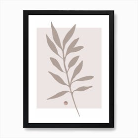 Taupe Botanical Art Art Print