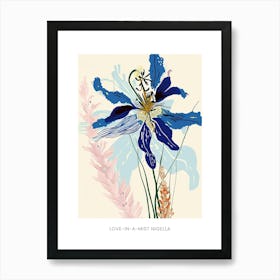 Colourful Flower Illustration Poster Love In A Mist Nigella 3 Art Print