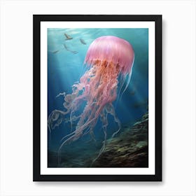 Sea Nettle Jellyfish Illustration 4 Art Print