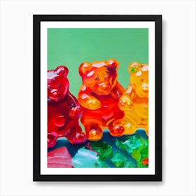 Gummy Bears Red, Orange And Yellow Art Print