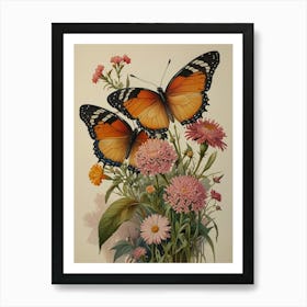 Butterflies In Bloom Art Print