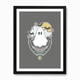 Cute Ghost | Charcoal Art Print