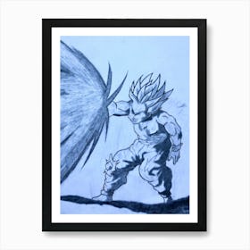 Dragon Ball Z Drawing Art Print