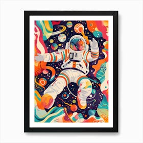 Matisse Inspired, Astronaut In Space, Fauvism Style Art Print