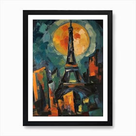 Eiffel Tower Paris Pablo Picasso Style 3 Art Print