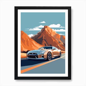 A Nissan Gt R In The The Great Alpine Road Australia 2 Art Print