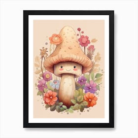 Cute Mushroom Nursery 4 Art Print