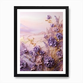Abstract Of Purple Flowers 2 Art Print