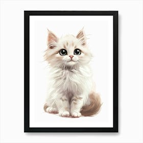 Ragdoll Cat Clipart Illustration 2 Art Print